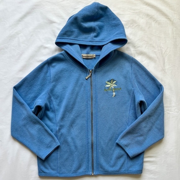 Vintage Y2K Bahamas Ribbed Zip Up Hoodie Jacket - Picture 2 of 6